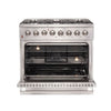 Forno Galiano 36-Inch Freestanding Dual Fuel Range, 6 Burners, Double Convection Ovens 