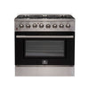 Forno Galiano 36-Inch Freestanding Dual Fuel Range, 6 Burners, Double Convection Ovens 