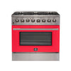 Forno Galiano 36-Inch Freestanding Dual Fuel Range, 6 Burners, Double Convection Ovens 